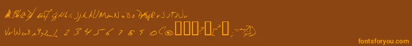 Jeni Font – Orange Fonts on Brown Background