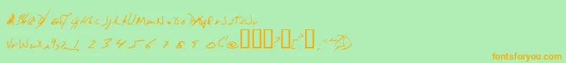 Jeni Font – Orange Fonts on Green Background