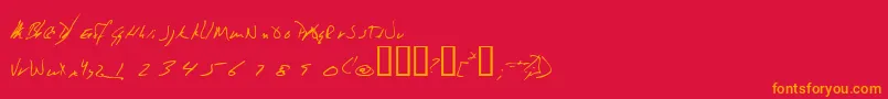 Jeni Font – Orange Fonts on Red Background