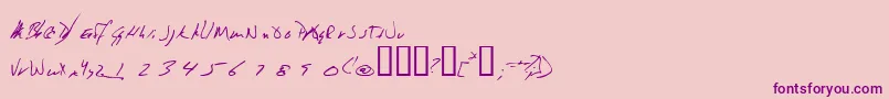 Police Jeni – polices violettes sur fond rose