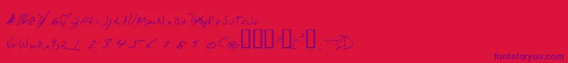 Jeni-fontti – violetit fontit punaisella taustalla