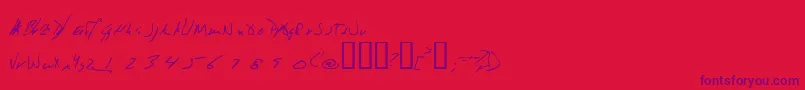 フォントJeni – 赤い背景に紫のフォント