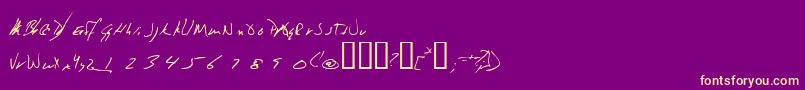 Jeni Font – Yellow Fonts on Purple Background