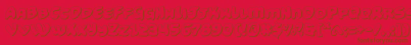 Funnypages3D-Schriftart – Braune Schriften auf rotem Hintergrund