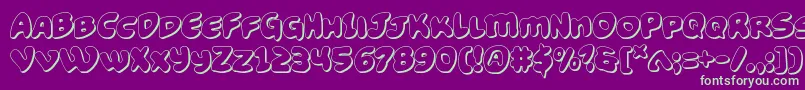 Funnypages3D Font – Green Fonts on Purple Background