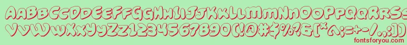 Funnypages3D Font – Red Fonts on Green Background