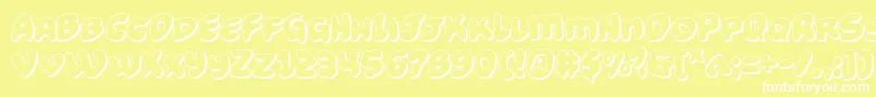 Funnypages3D Font – White Fonts on Yellow Background