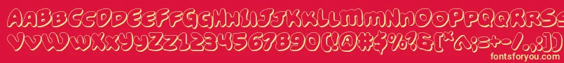 Funnypages3D Font – Yellow Fonts on Red Background