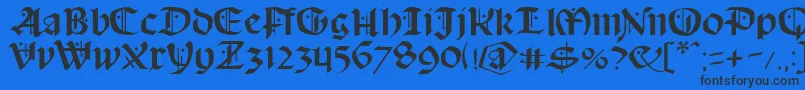 Schampel Font – Black Fonts on Blue Background