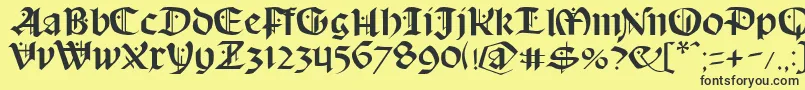 フォントSchampel – 黒い文字の黄色い背景