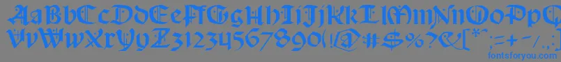 Schampel Font – Blue Fonts on Gray Background