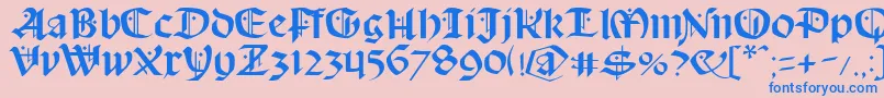 Schampel Font – Blue Fonts on Pink Background