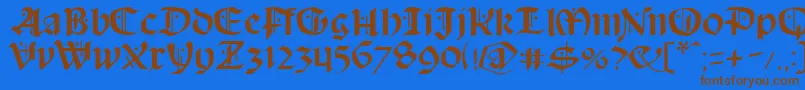 Schampel Font – Brown Fonts on Blue Background