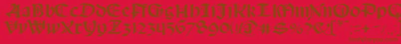 Schampel Font – Brown Fonts on Red Background