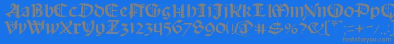 Schampel Font – Gray Fonts on Blue Background