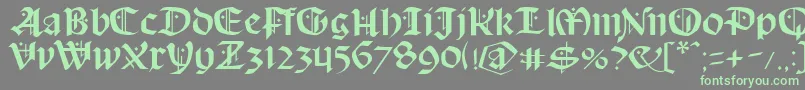 Schampel-Schriftart – Grüne Schriften auf grauem Hintergrund