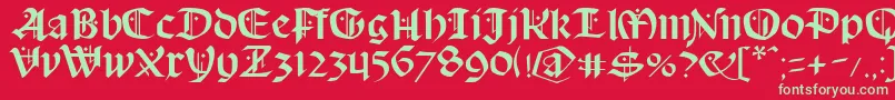 Schampel Font – Green Fonts on Red Background