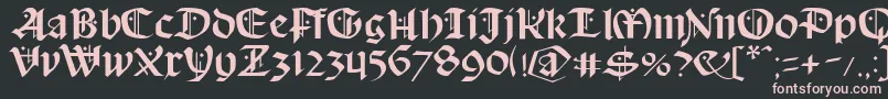 Schampel-Schriftart – Rosa Schriften auf schwarzem Hintergrund
