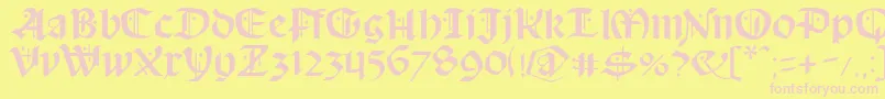 Schampel Font – Pink Fonts on Yellow Background