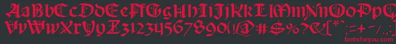 Schampel Font – Red Fonts on Black Background