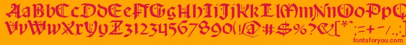 Schampel Font – Red Fonts on Orange Background