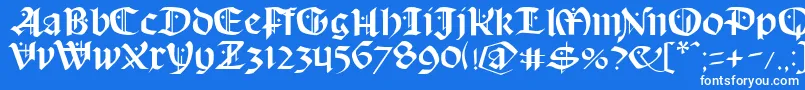 Schampel Font – White Fonts on Blue Background
