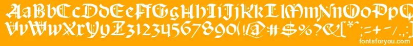 フォントSchampel – オレンジの背景に白い文字