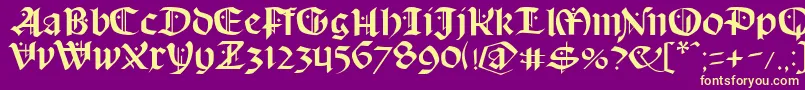 Schampel Font – Yellow Fonts on Purple Background