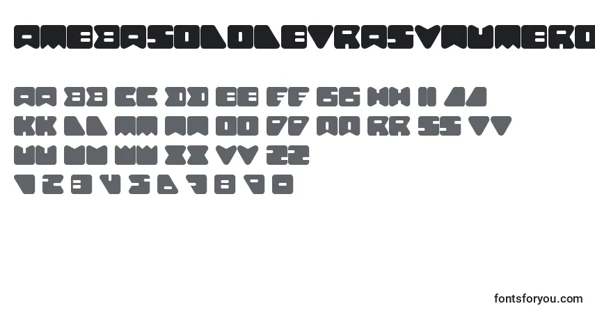 Czcionka AmebaSoloLetrasYNumeros – alfabet, cyfry, specjalne znaki