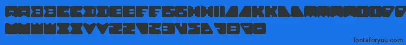 AmebaSoloLetrasYNumeros-fontti – mustat fontit sinisellä taustalla