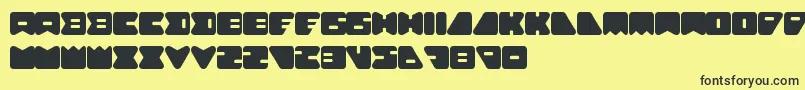 フォントAmebaSoloLetrasYNumeros – 黒い文字の黄色い背景