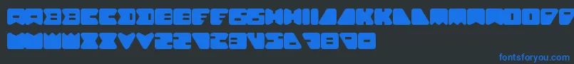 AmebaSoloLetrasYNumeros Font – Blue Fonts on Black Background