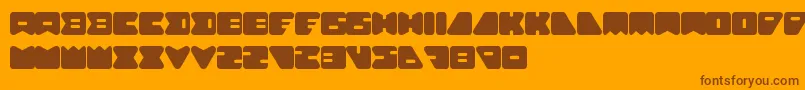 AmebaSoloLetrasYNumeros Font – Brown Fonts on Orange Background