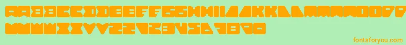 AmebaSoloLetrasYNumeros Font – Orange Fonts on Green Background
