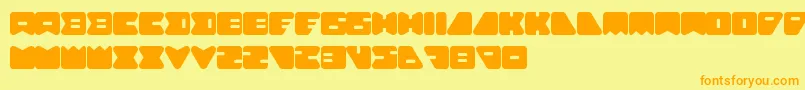 AmebaSoloLetrasYNumeros Font – Orange Fonts on Yellow Background