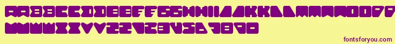 フォントAmebaSoloLetrasYNumeros – 紫色のフォント、黄色の背景