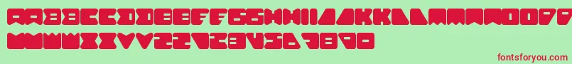 Шрифт AmebaSoloLetrasYNumeros – красные шрифты на зелёном фоне