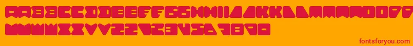 フォントAmebaSoloLetrasYNumeros – オレンジの背景に赤い文字