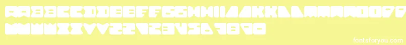 AmebaSoloLetrasYNumeros-fontti – valkoiset fontit keltaisella taustalla