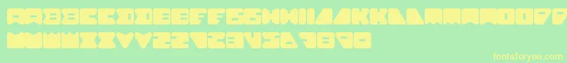 AmebaSoloLetrasYNumeros Font – Yellow Fonts on Green Background