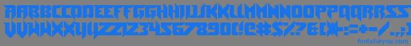 Czcionka ToeTheLineless – niebieskie czcionki na szarym tle