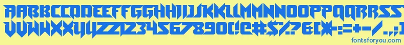 Więcej informacji o czcionce ToeTheLineless Czcionka ToeTheLineless – niebieskie czcionki na żółtym tle