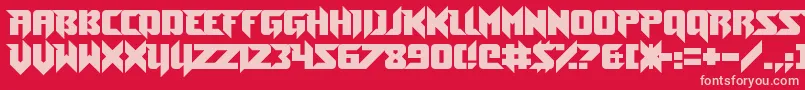 フォントToeTheLineless – 赤い背景にピンクのフォント