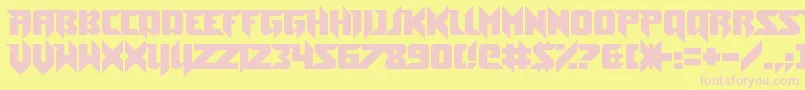 ToeTheLineless Font – Pink Fonts on Yellow Background