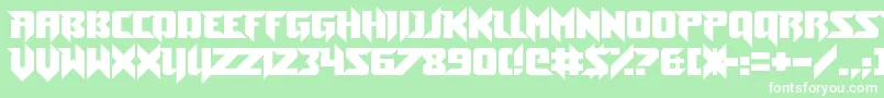 ToeTheLineless-fontti – valkoiset fontit vihreällä taustalla