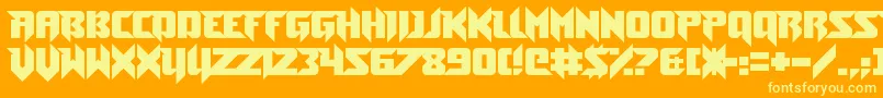 ToeTheLineless Font – Yellow Fonts on Orange Background