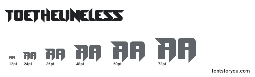 ToeTheLineless Font Sizes