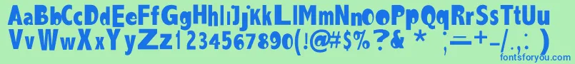 Aezlemonade Font – Blue Fonts on Green Background