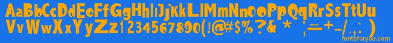 Aezlemonade Font – Orange Fonts on Blue Background