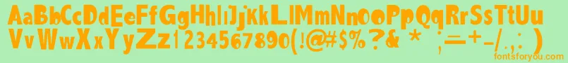Aezlemonade Font – Orange Fonts on Green Background